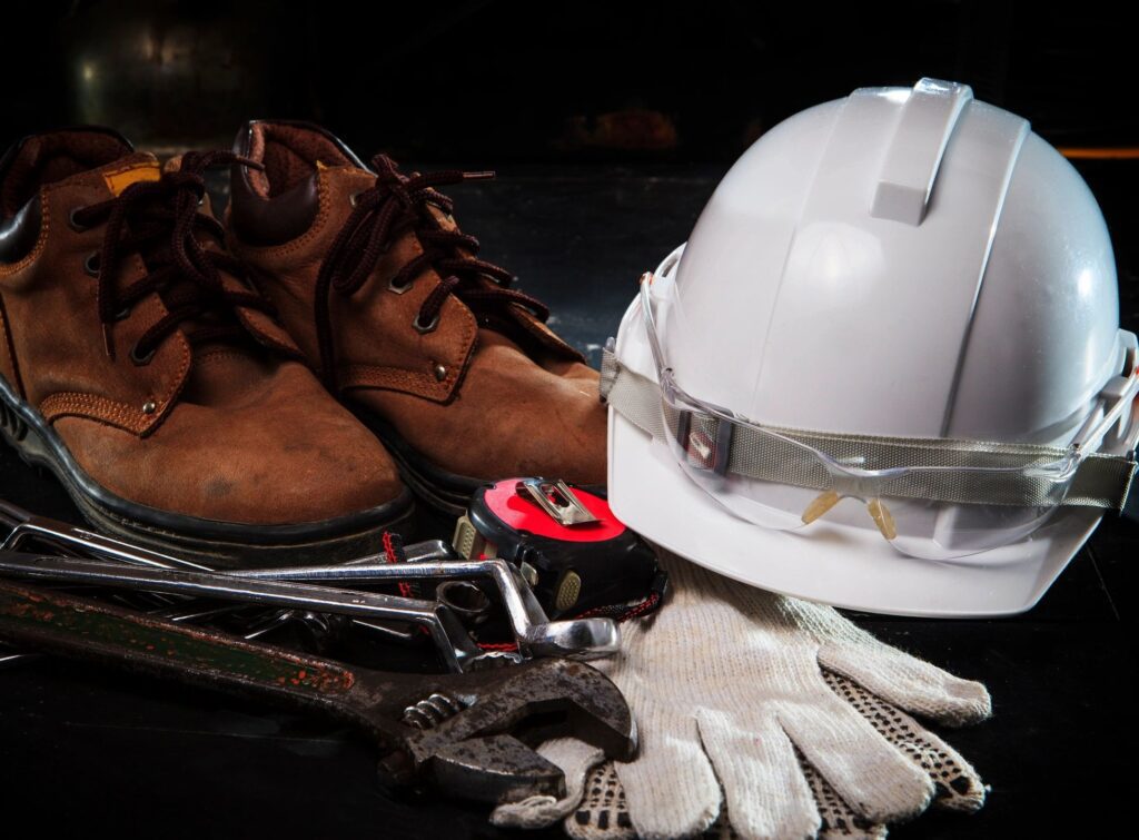 image shows various tools and equipment that keep workers safe
